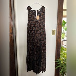 Natural Life Let’s Just Go Black Poppies Jumpsuit Size Medium